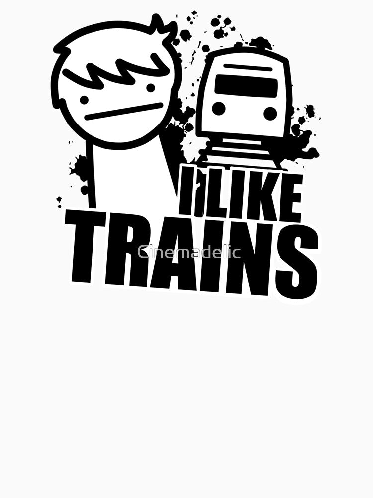 ASDF T-Shirt I Like Trains by Cinemadelic