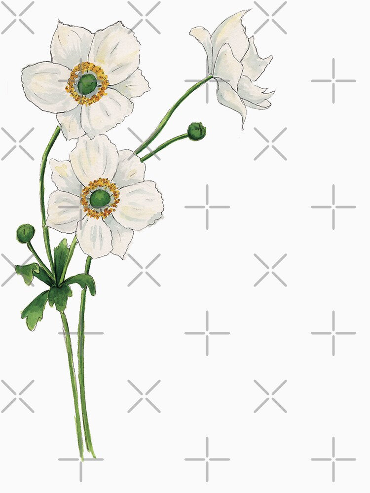 White Watercolour Flowers by NaughtyFlorals