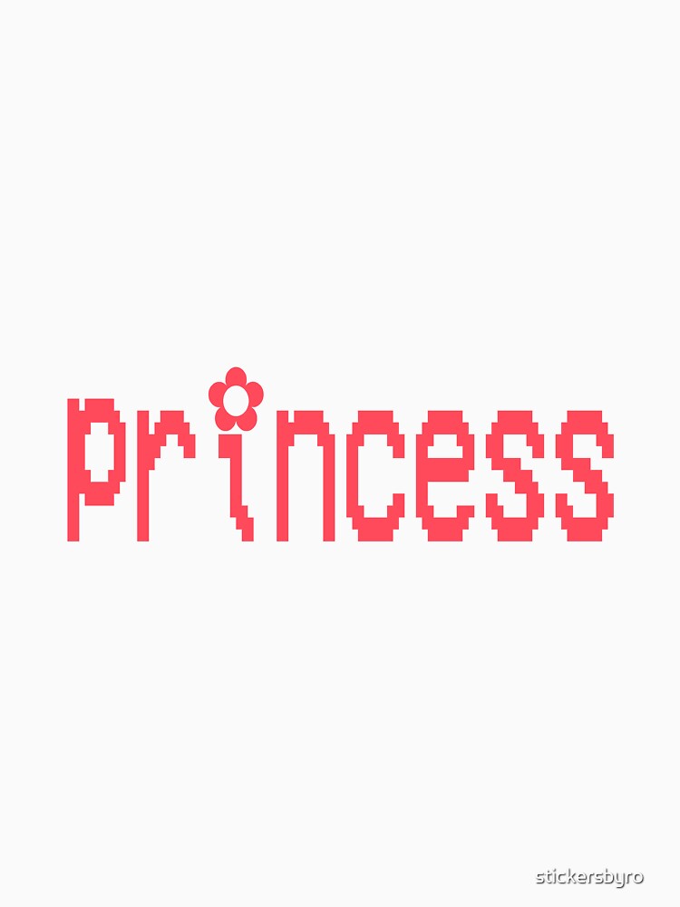 y2k red video game "princess" text by stickersbyro ☆