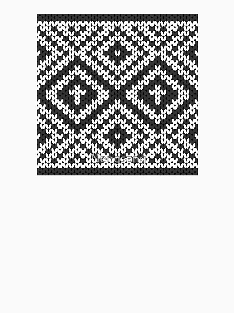 A contemporary ethnic style of black and white knitted square pattern. by Nengsang