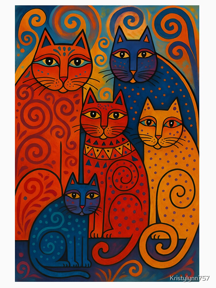 Laurel Burch syle cats by Kristylynn757