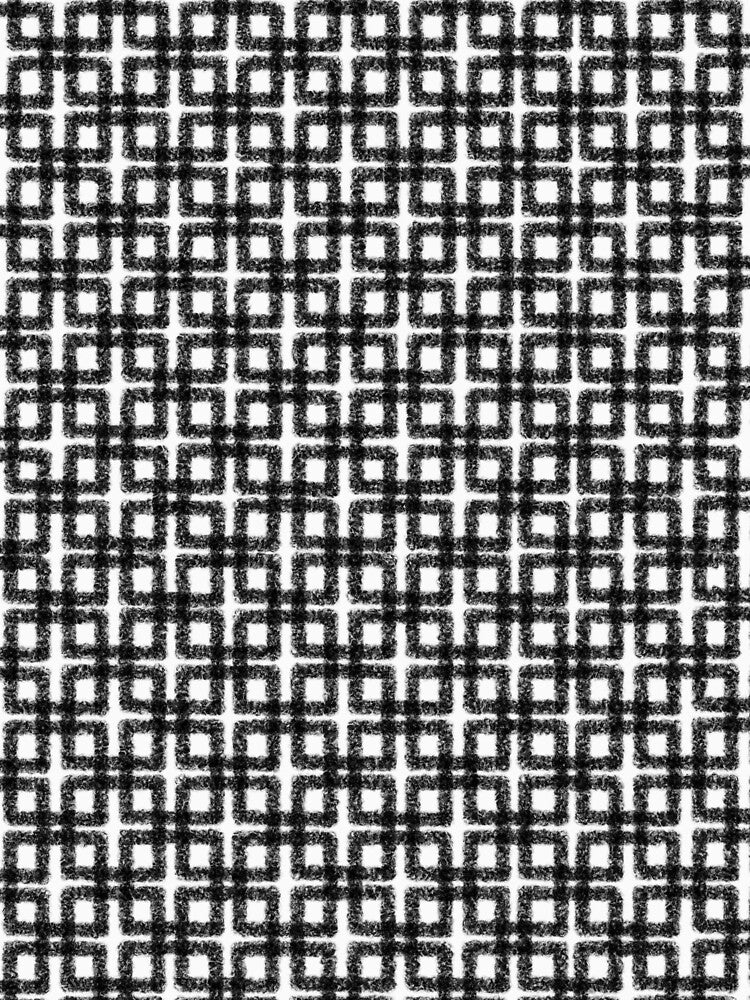 Mid Century Modern Geometric Tile Block Crayon Pattern in Black and Almond Cream by kierkegaard