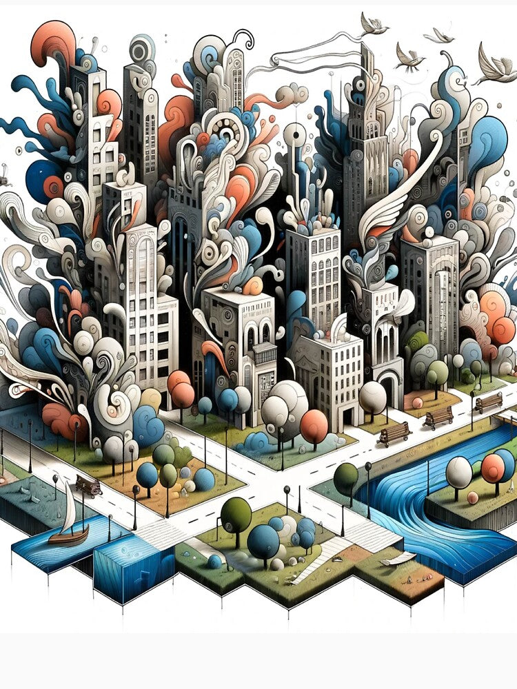 Whimsical Cityscape by yovevbdeou