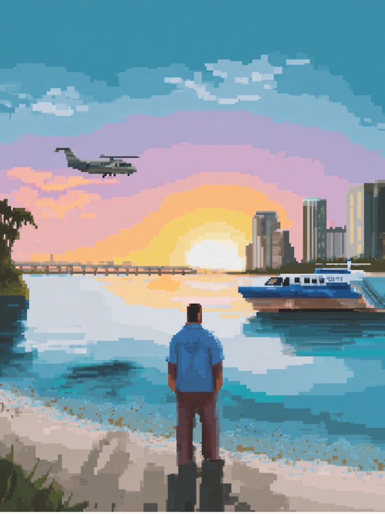 Pixel City Chaos – Retro Open‑World Crime Artwork by Pixel8Prints