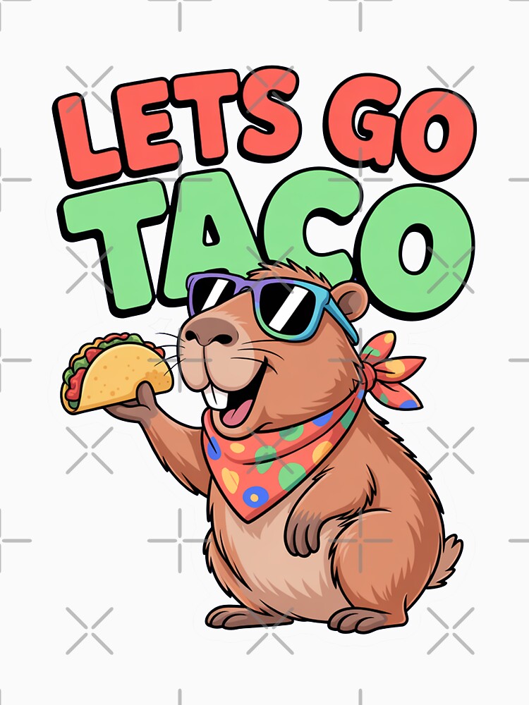 Let’s Go Taco Funny Capybara Design by MonkiFlipp