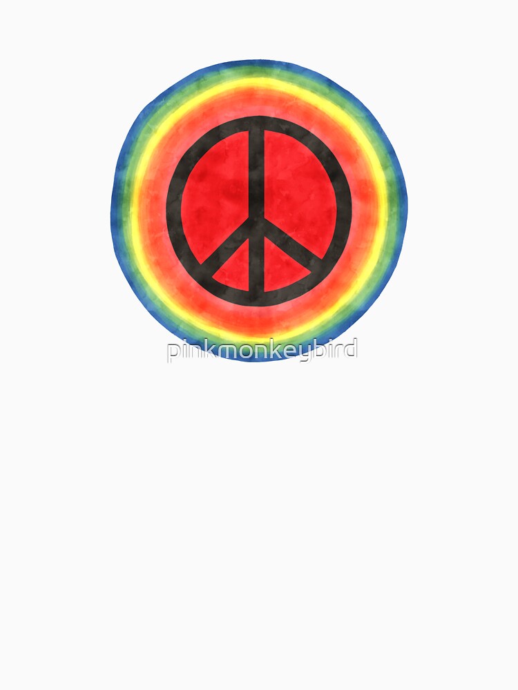 Rainbow Peace Badge by pinkmonkeybird
