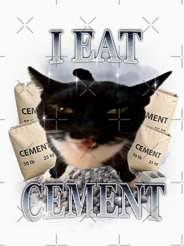 I Eat Cement Funny Cat Shirt Design by cherrywstore