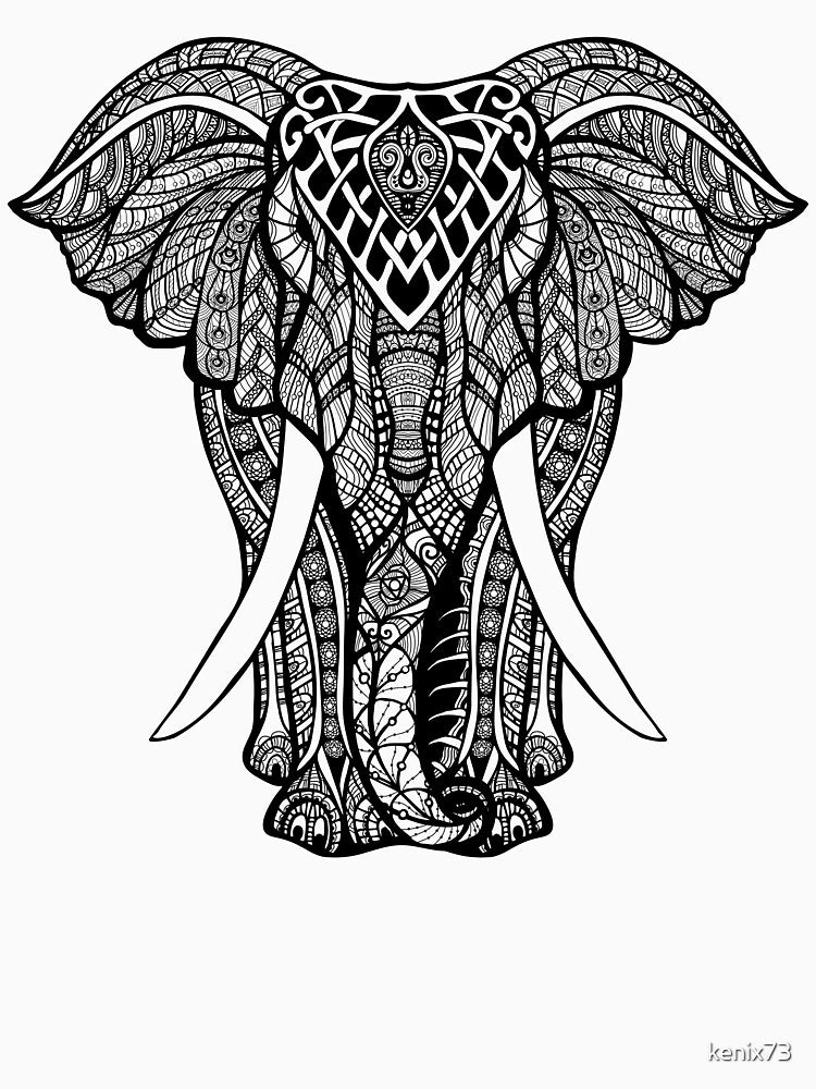 Strong Mandala Elephant by kenix73