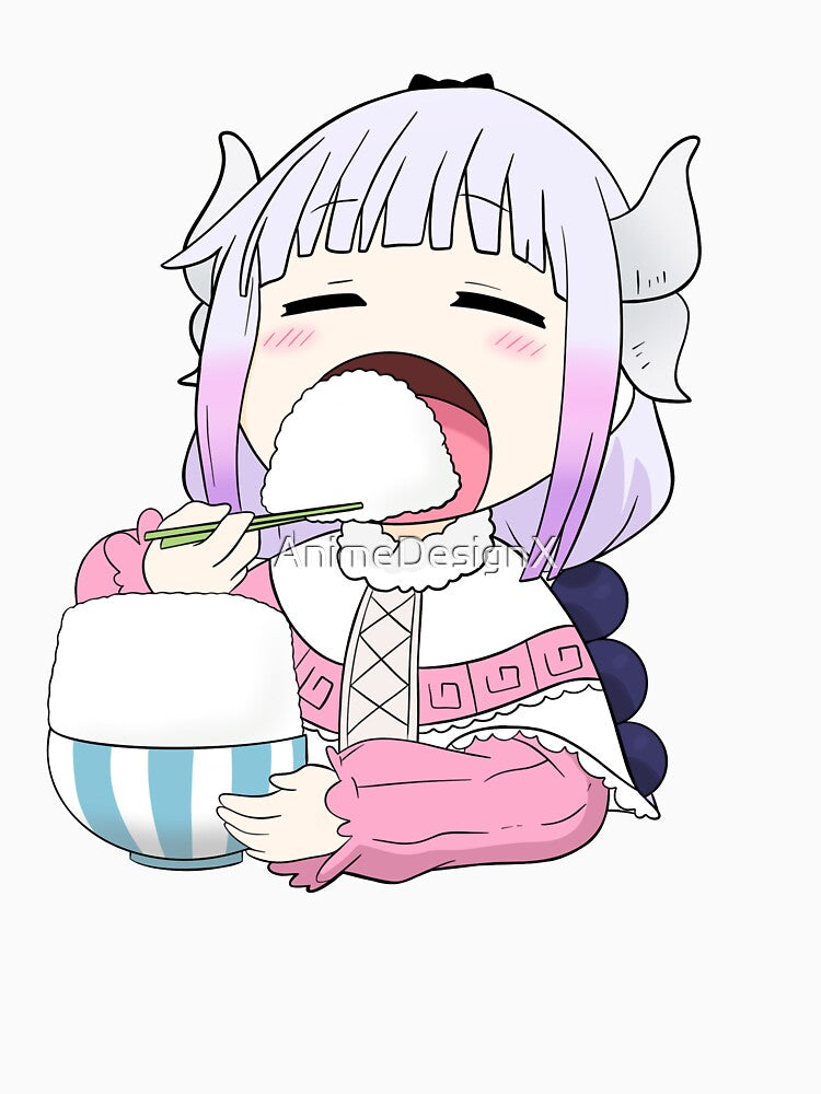 Kanna eating rice - Miss Kobayashi’s Dragon Maid Anime by AnimeDesignX