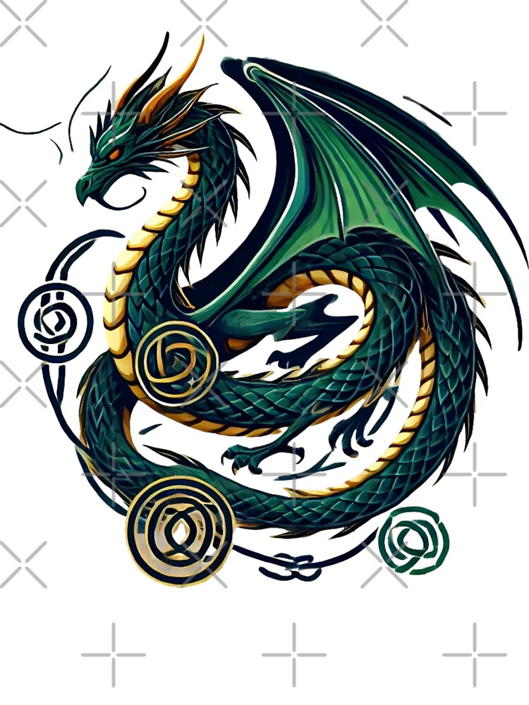 Celtic Dragon Knot – Gaelic Mythology Art, Bold Fantasy Design by CrazyGirlllc