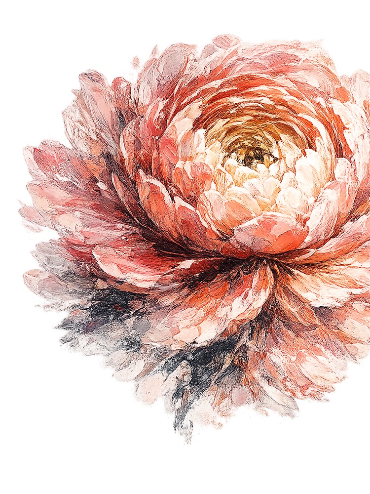 Oversized Abstract Ranunculus – Contemporary Botanical Statement by SoftMuse Designs