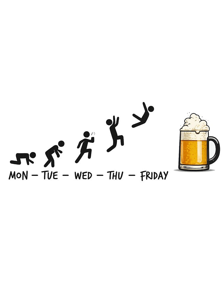 Monday to Friday Evolution – Funny Beer Weekend Design by Szapeee