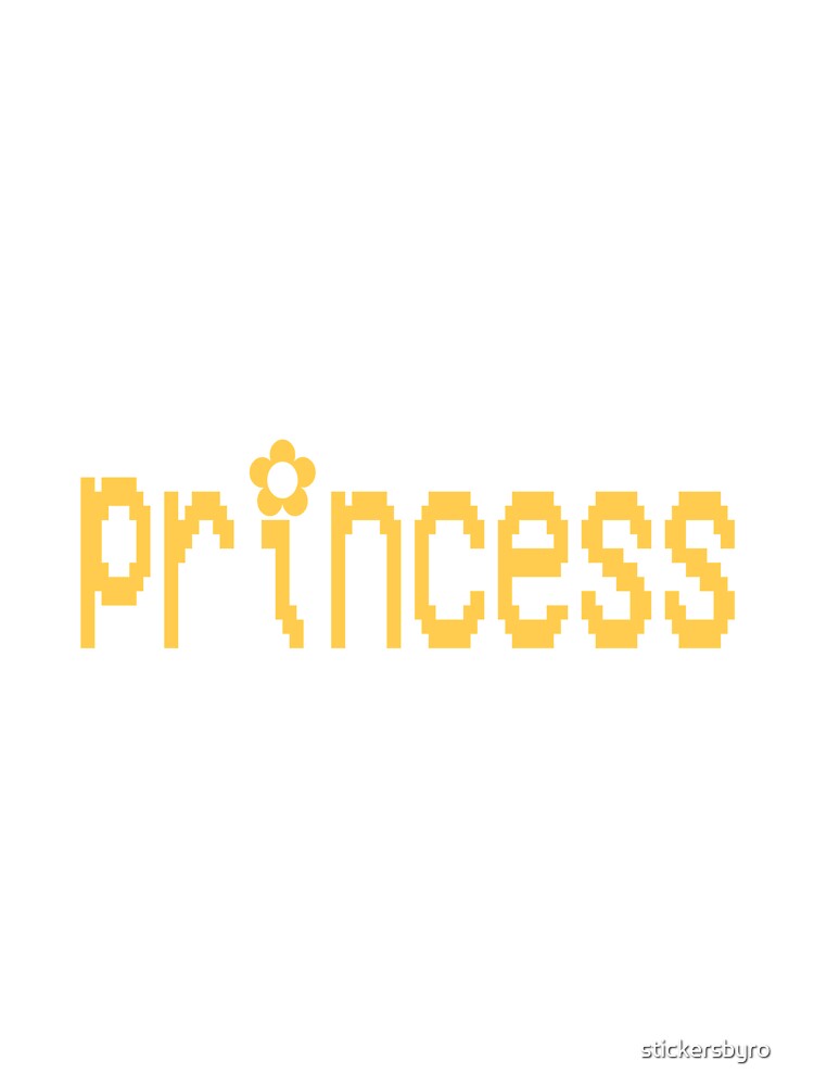 y2k orange video game "princess" text by stickersbyro ☆