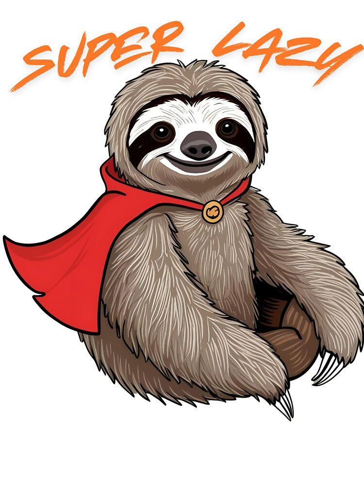 Super Lazy Sloth with a Cape by DaynDadsDesign
