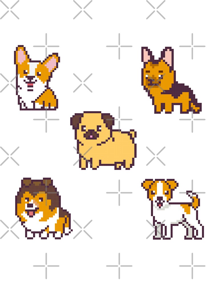 Pixel Art Dog Sticker Set by uxcomshop