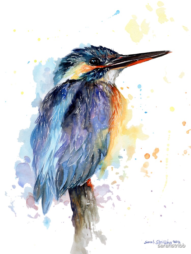 Watercolour Kingfisher by sarahstribb