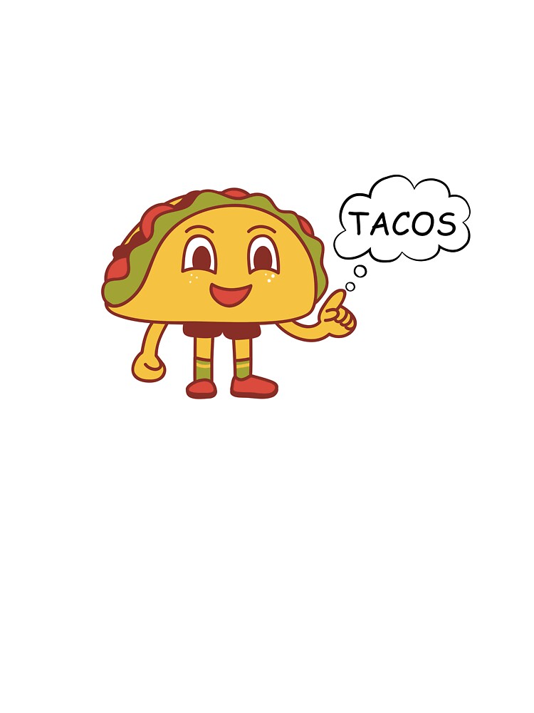 Cute Taco Cartoon - Funny Food Lover Design by FASA's ART