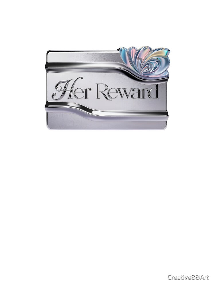 Elegant silver gift card with floral design and 'Her Reward' text by Creative88Art