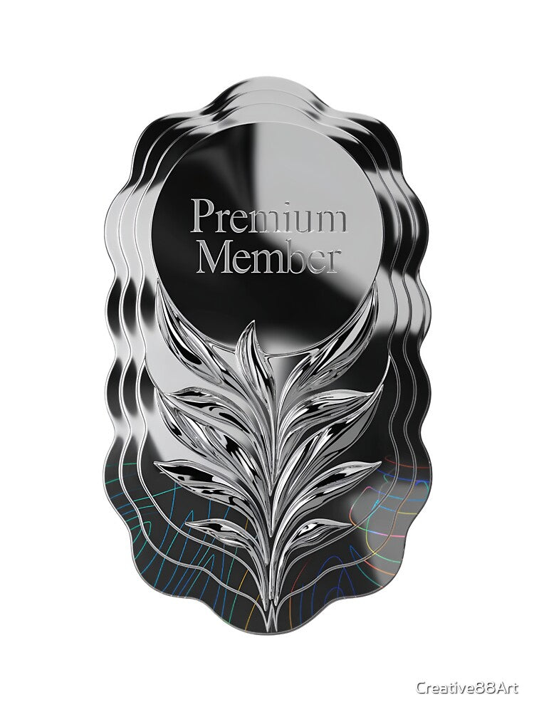 Premium membership badge with elegant leaf design and modern typography by Creative88Art