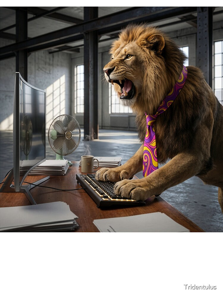 Grouchy Lion Roars for Desktop Support by Tridentulus
