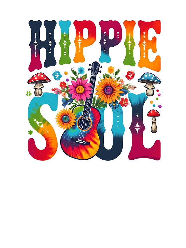 Hippie Soul Boho Guitar Flower Power by PrntqTreasures