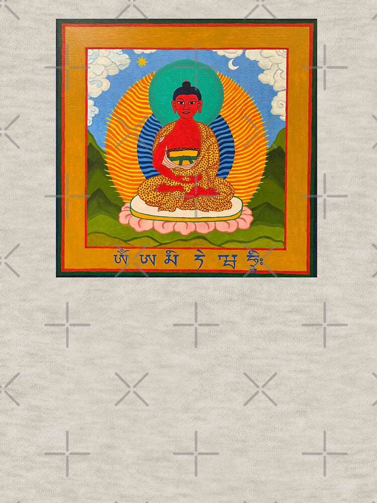 Amitabha Buddha and mantra by Prajna Vajrayana Art