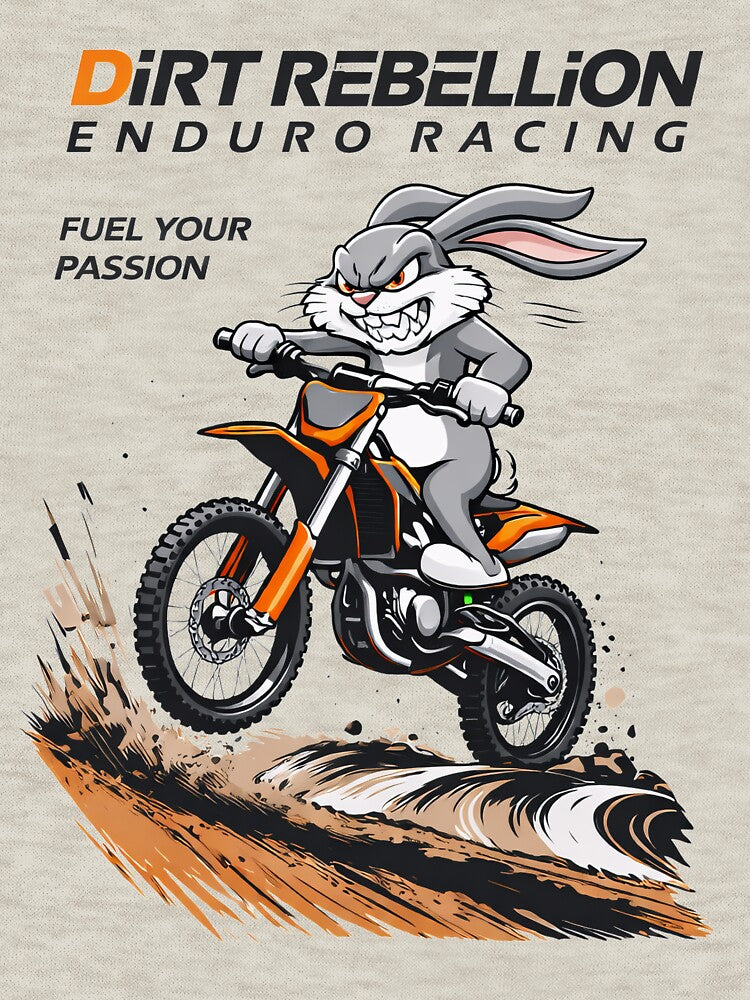 Dirt Rebellion Enduro Racing Crazy Rabbit Motocross by IvoryArtDesign