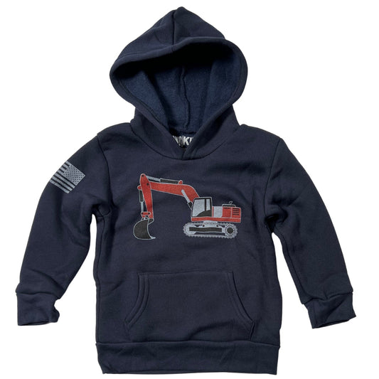 Toddler American-Made Hooded Excavator Sweatshirt