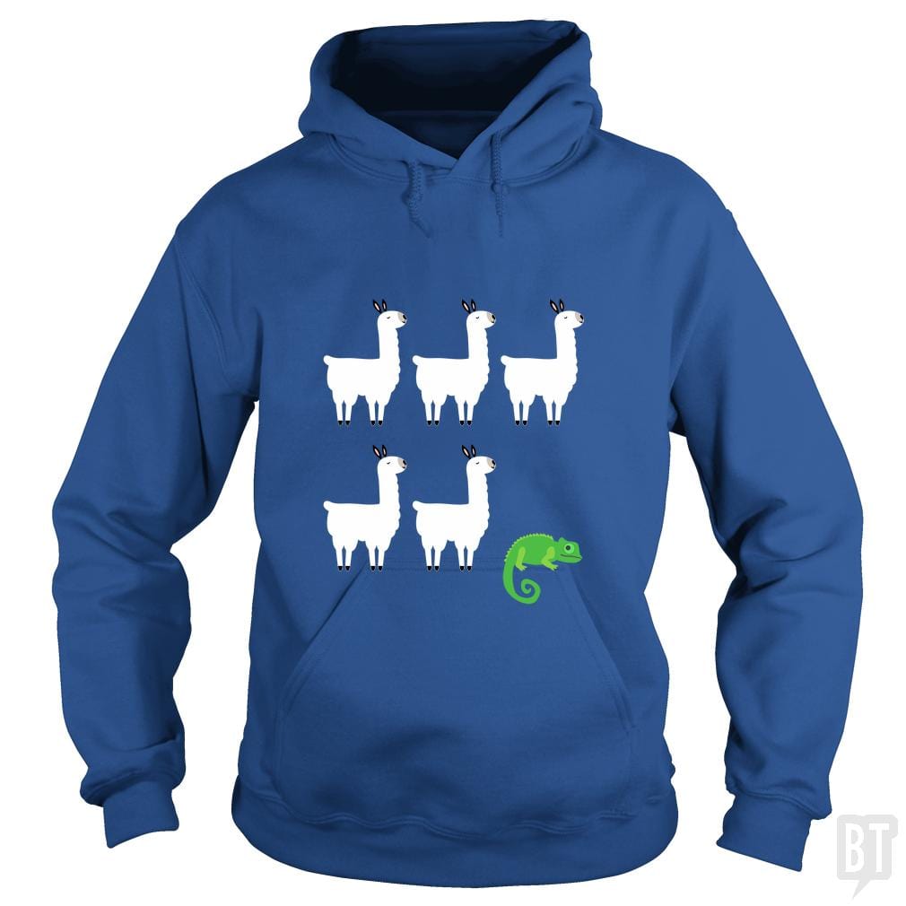 Llama, Llama, Llama, Llama, Llama, Chameleon Hoodie