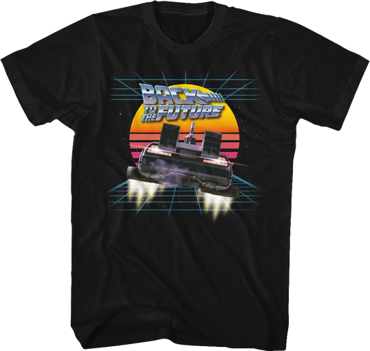 Retro DeLorean And Sunset Back To The Future T-Shirt