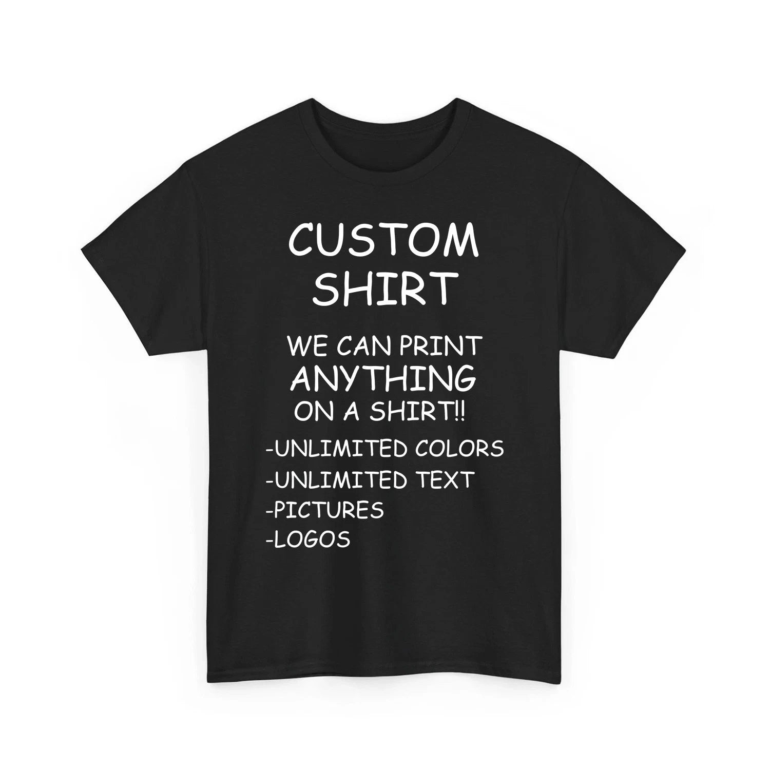 Personalized Custom T-shirt Printing With Your Photo, Text, Logo, Anything New