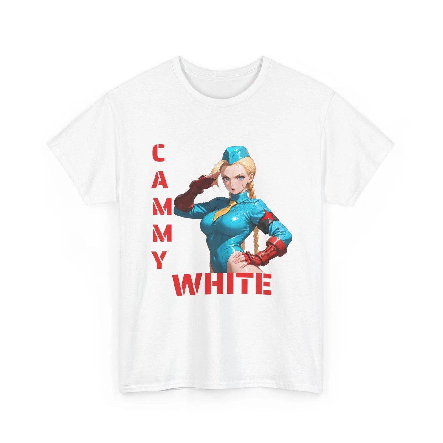 Cammy White Pin-Up T-Shirt | Retro Anime Style Tee | Cammy Street Fighter Shirt