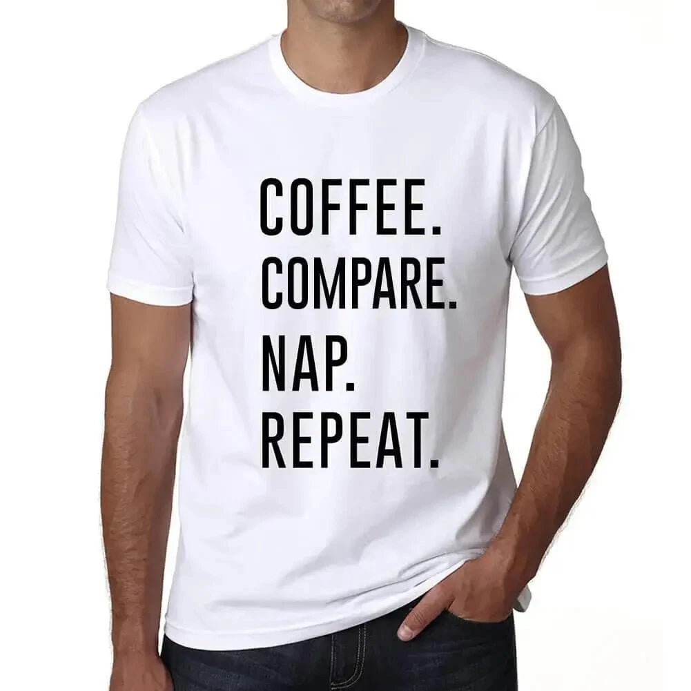 ULTRABASIC men's coffee t-shirt compare nap repeat coffee compare nap