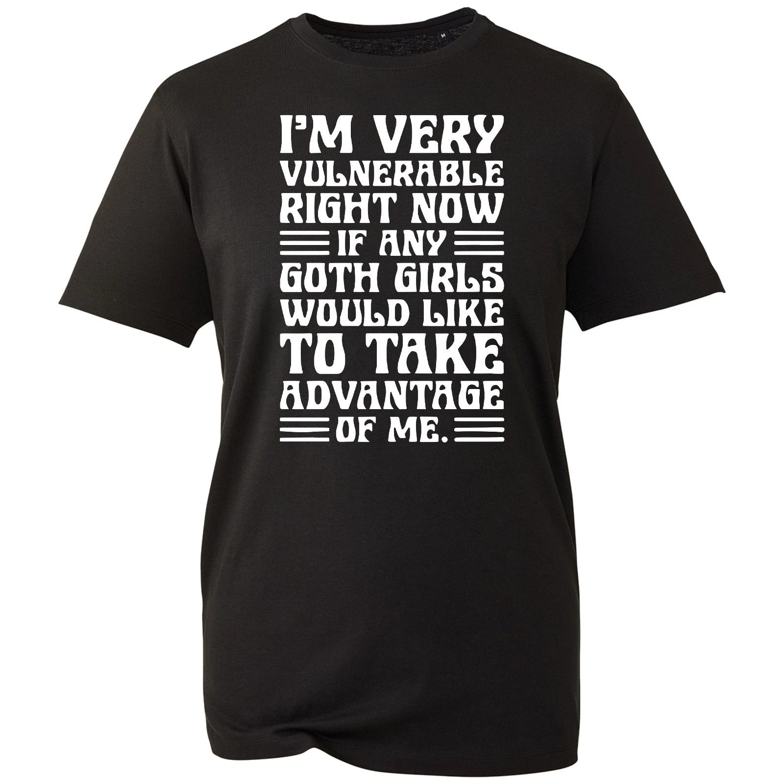 I'm Very Vulnerable T Shirt Mens Emo Alt Goth Aesthetic Slogan Tee Funny Gift