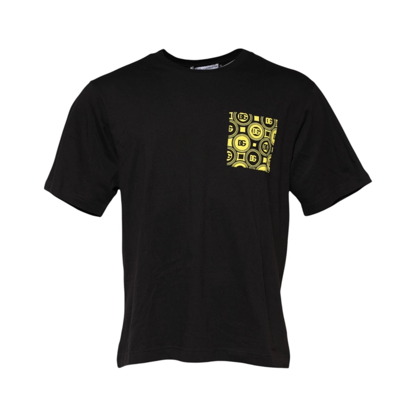Dolce & Gabbana Men's Black Minimalist Cotton Round Neck T-Shirt IT48/US38/M