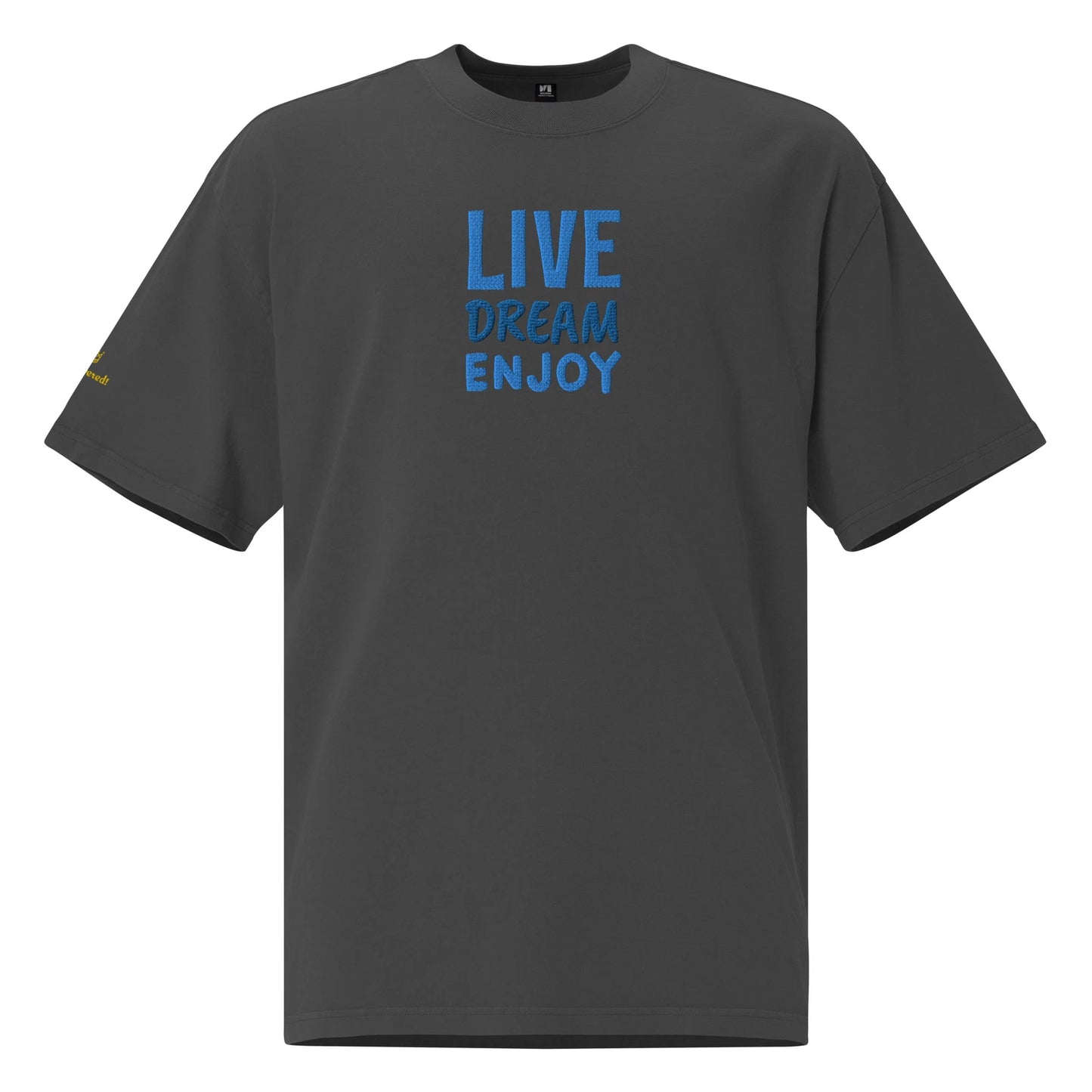 Oversized faded t-shirt "Live Dream Enjoy"