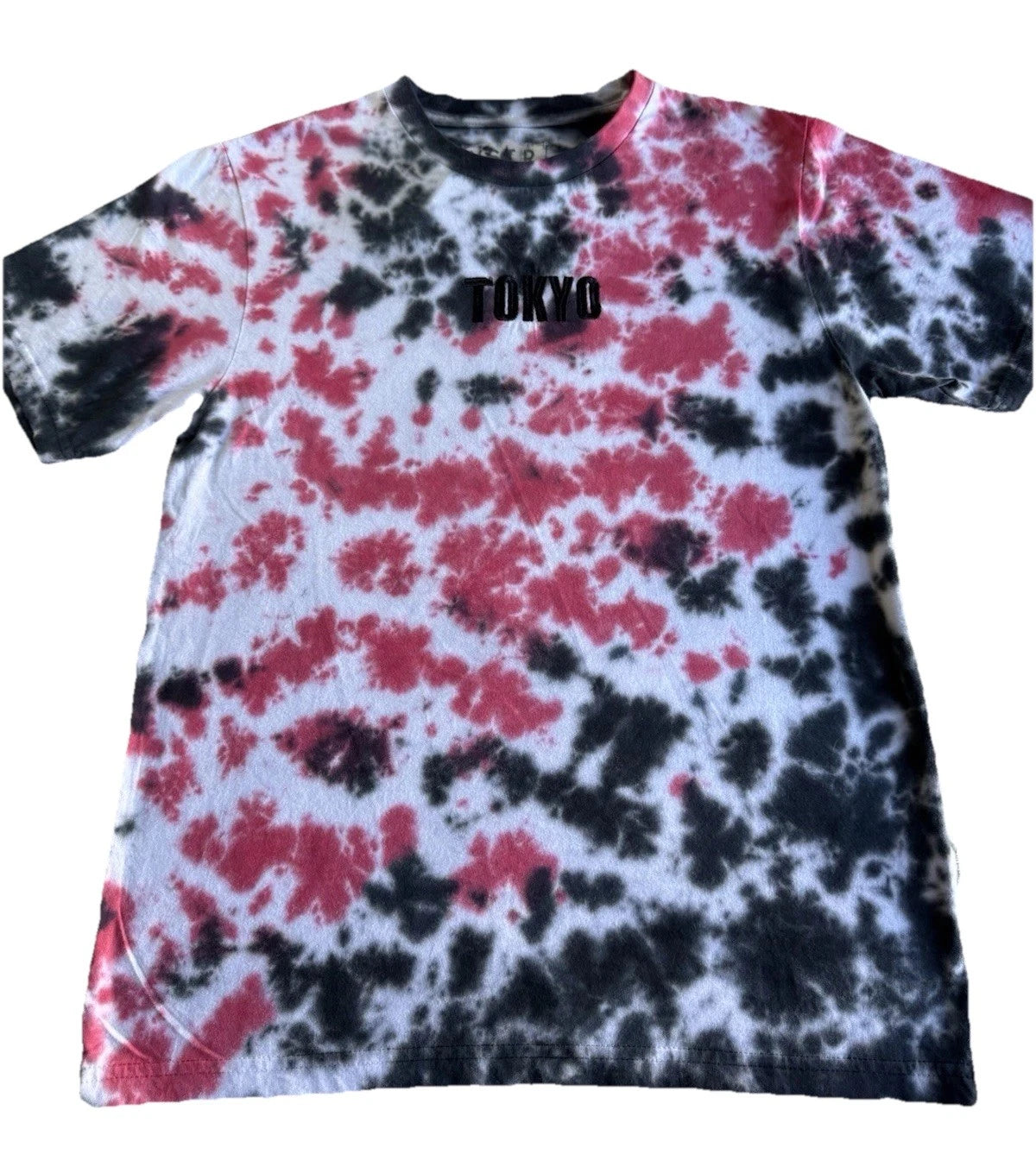 VSTR Tokyo Tie Dye T Shirt Mens M Black Red Streetwear Cotton
