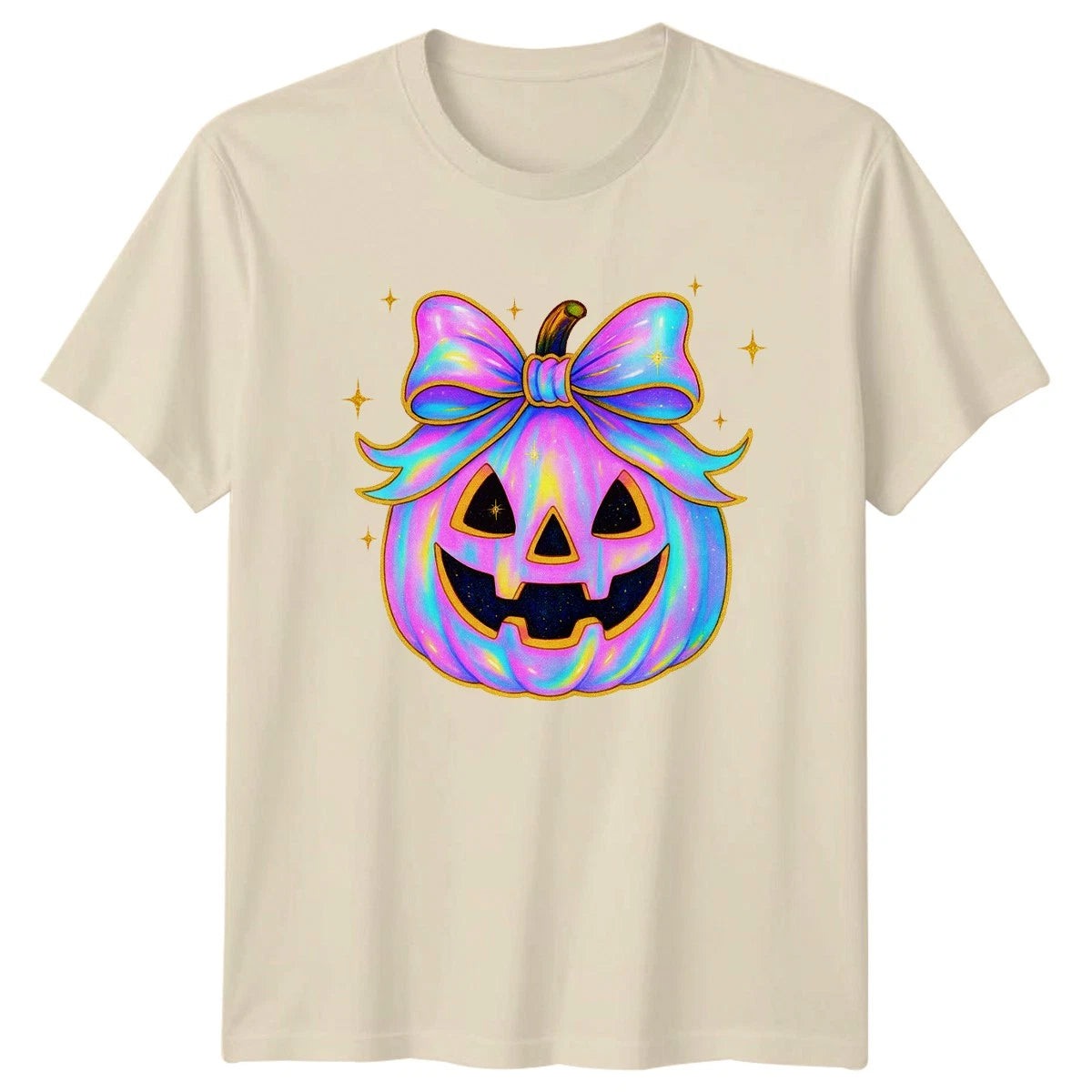 Iridescent Jack O Lantern Womens T-Shirt Iridescent Halloween Gift For Her