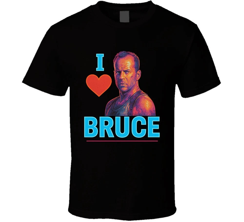I Heart Love Bruce Willis 90s Action Movie Star T Shirt