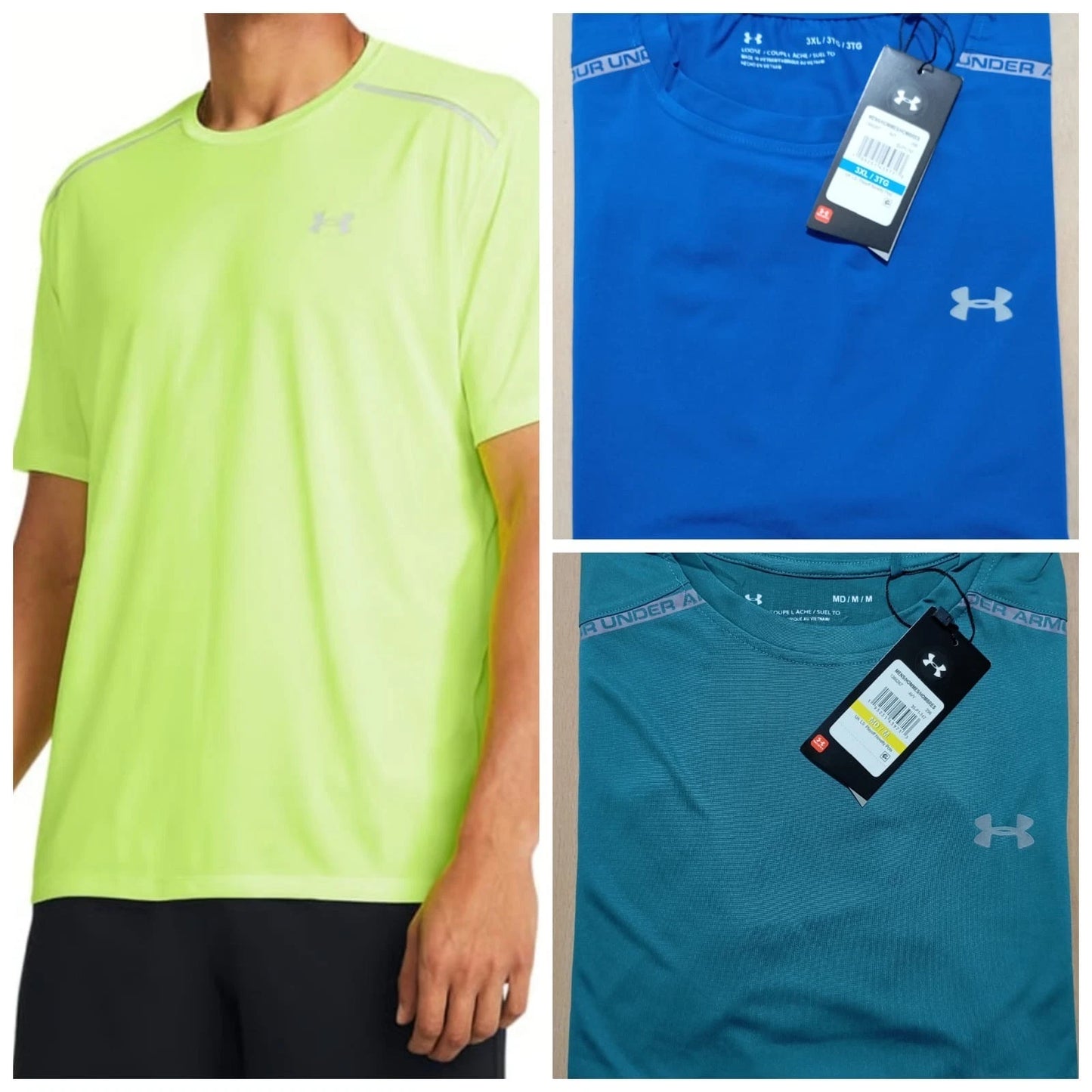 Under Armour Mens UA Tech  Reflective T Shirts Short Sleeve Fitness Running