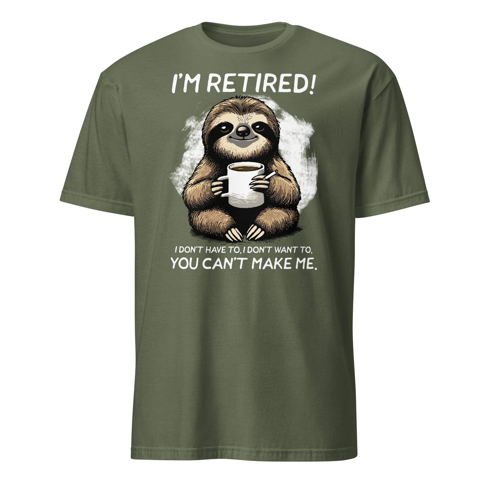 I'm Retired Shirt Funny Sarcastic Sloth Retirement T-Shirt Size S-3XL Gift Tee