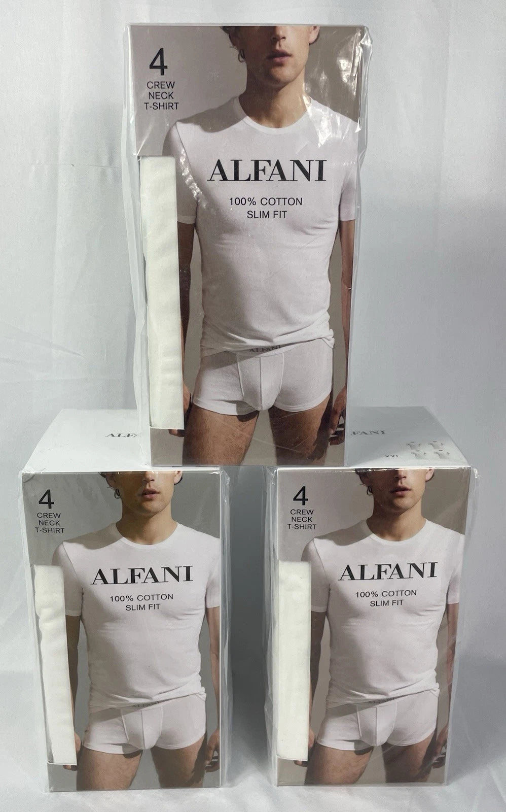 ALFANI Lot of 3 Men's XXL 4-Pack Slim-Fit Solid Cotton Undershirts 12 Total NWT