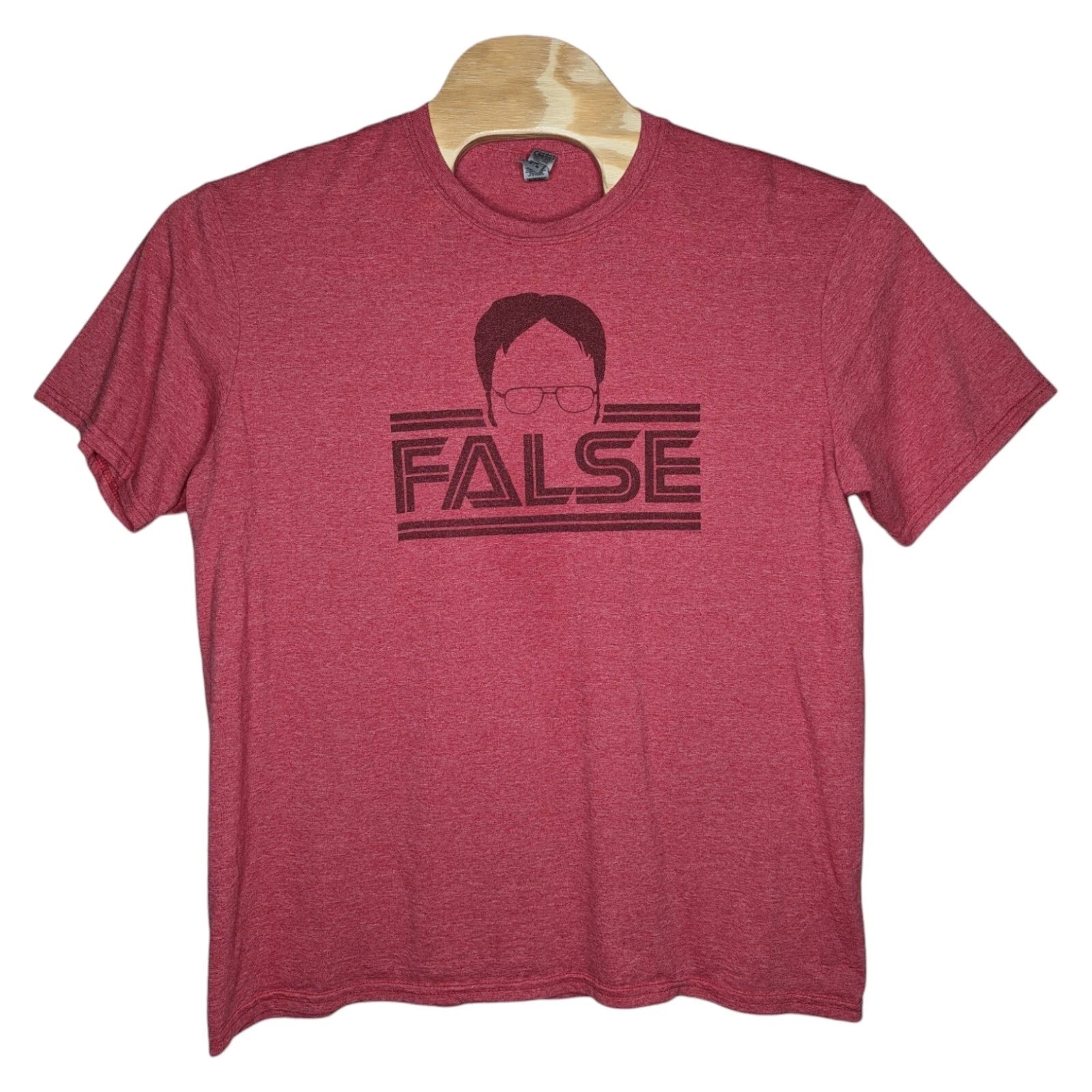 The Office Dwight False T Shirt Mens Size XL Red Gildan Softstyle Short Sleeve