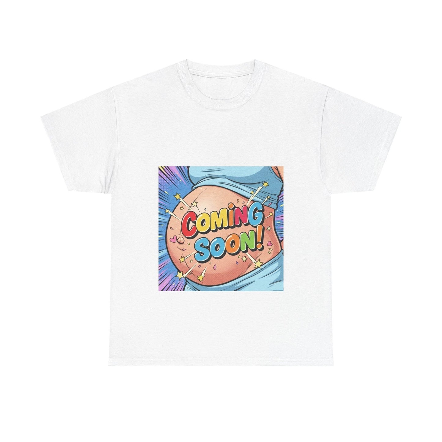 Baby Coming Soon Cartoon Tee | Retro Pop Art Shirt