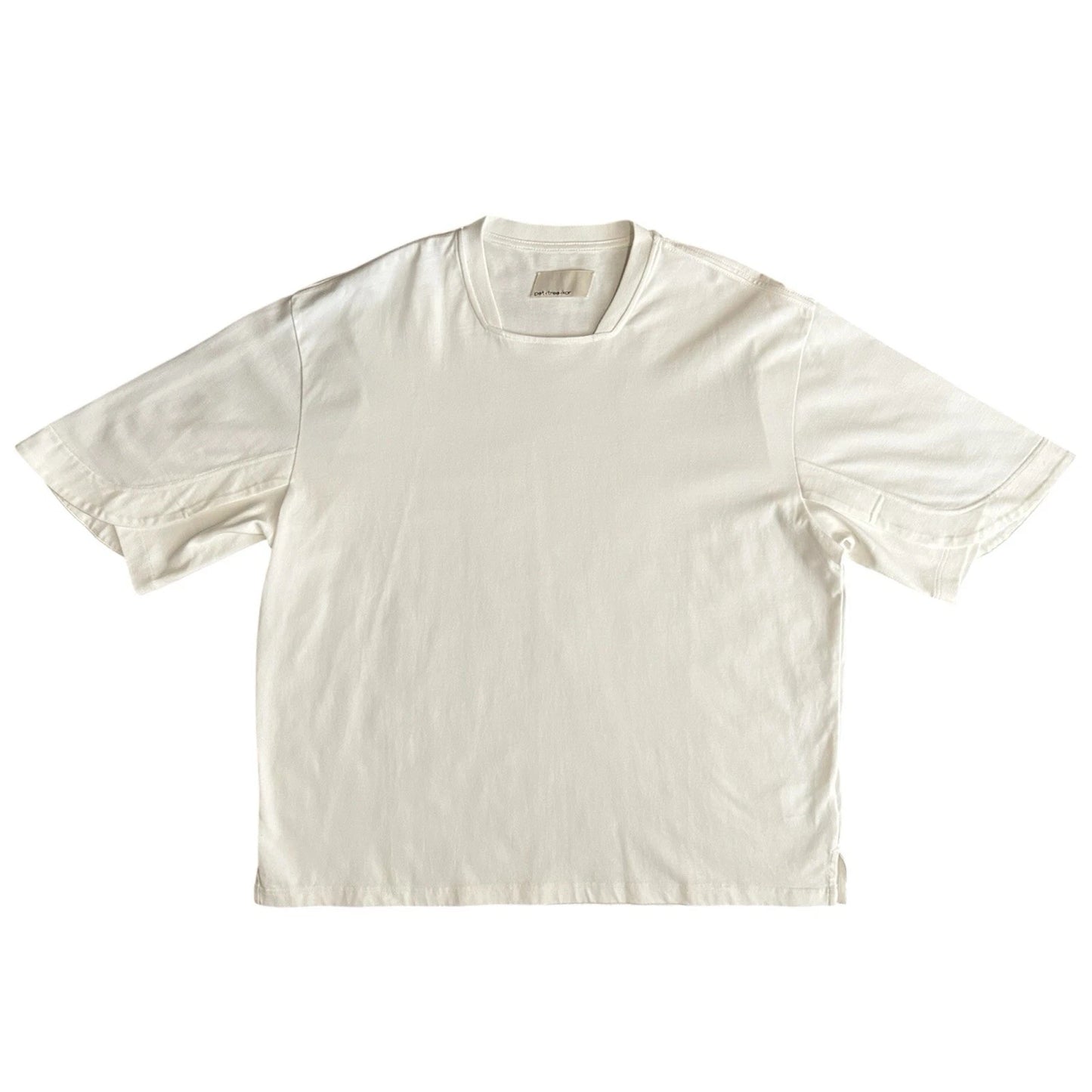 pet-tree-kor White Oversized Cotton T-Shirt Tee Urban Modern Streetwear Sz 48/L
