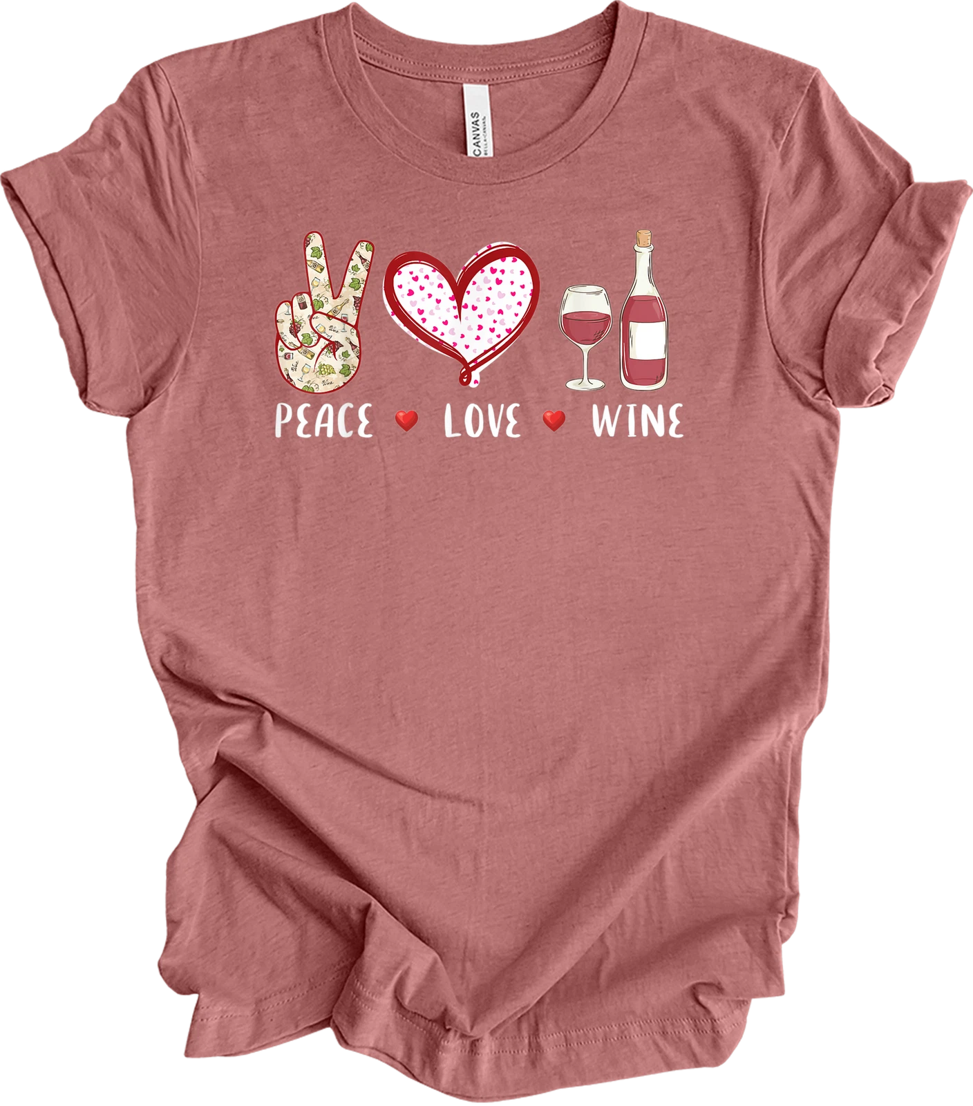Peace Love Wine Shirt Funny Gift for Wine Lovers