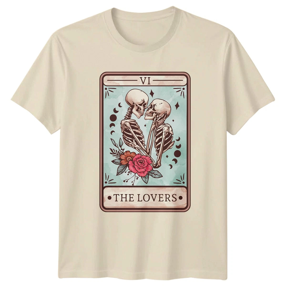 The Lovers Skeleton T-Shirt Tarot Card Gift For Him And Her