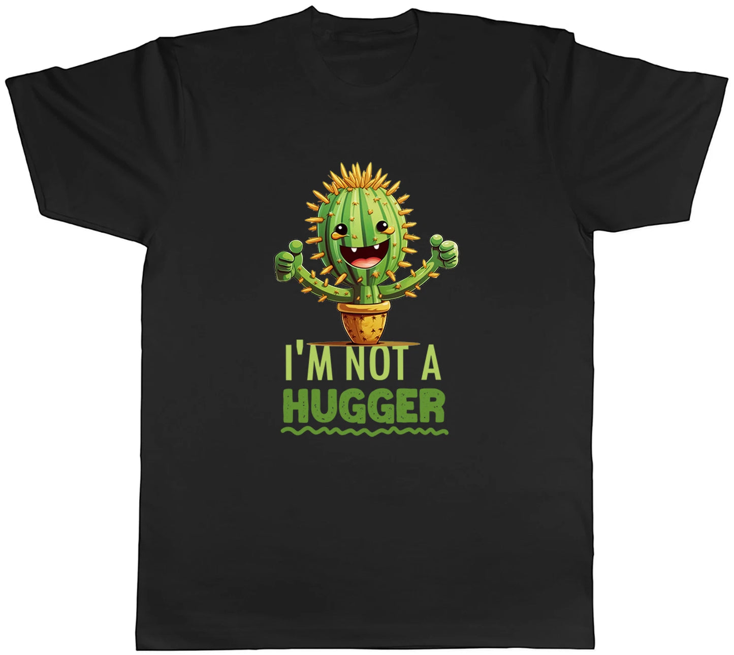 I'm Not A Hugger Cactus Funny Prickly Spike Mens T-Shirt Tee Gift Top