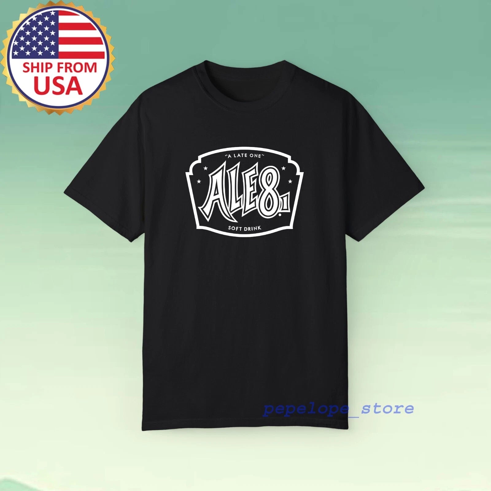 Ale-8-One Soft Drink Men's Black Size S-5XL