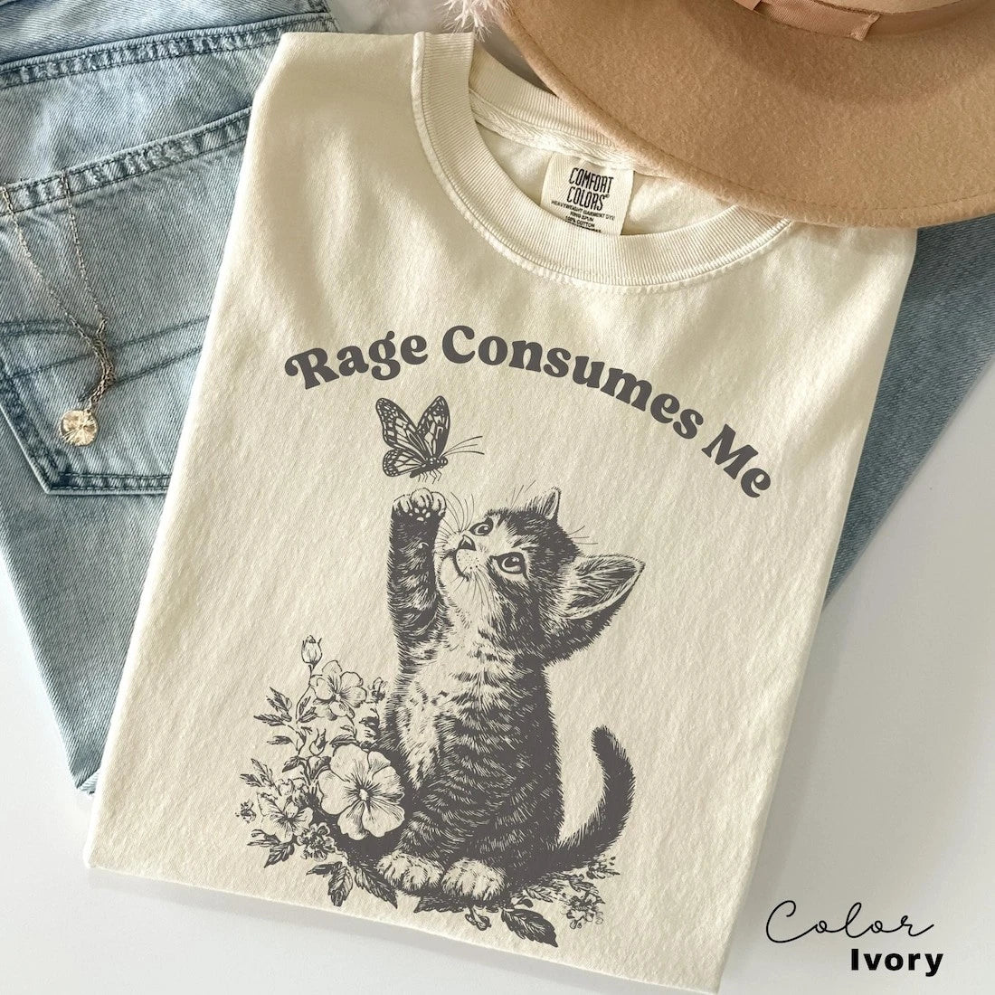 Rage Consumes Me Shirt, Cute Cat Meme T-Shirt, Funny Sarcastic Kitten